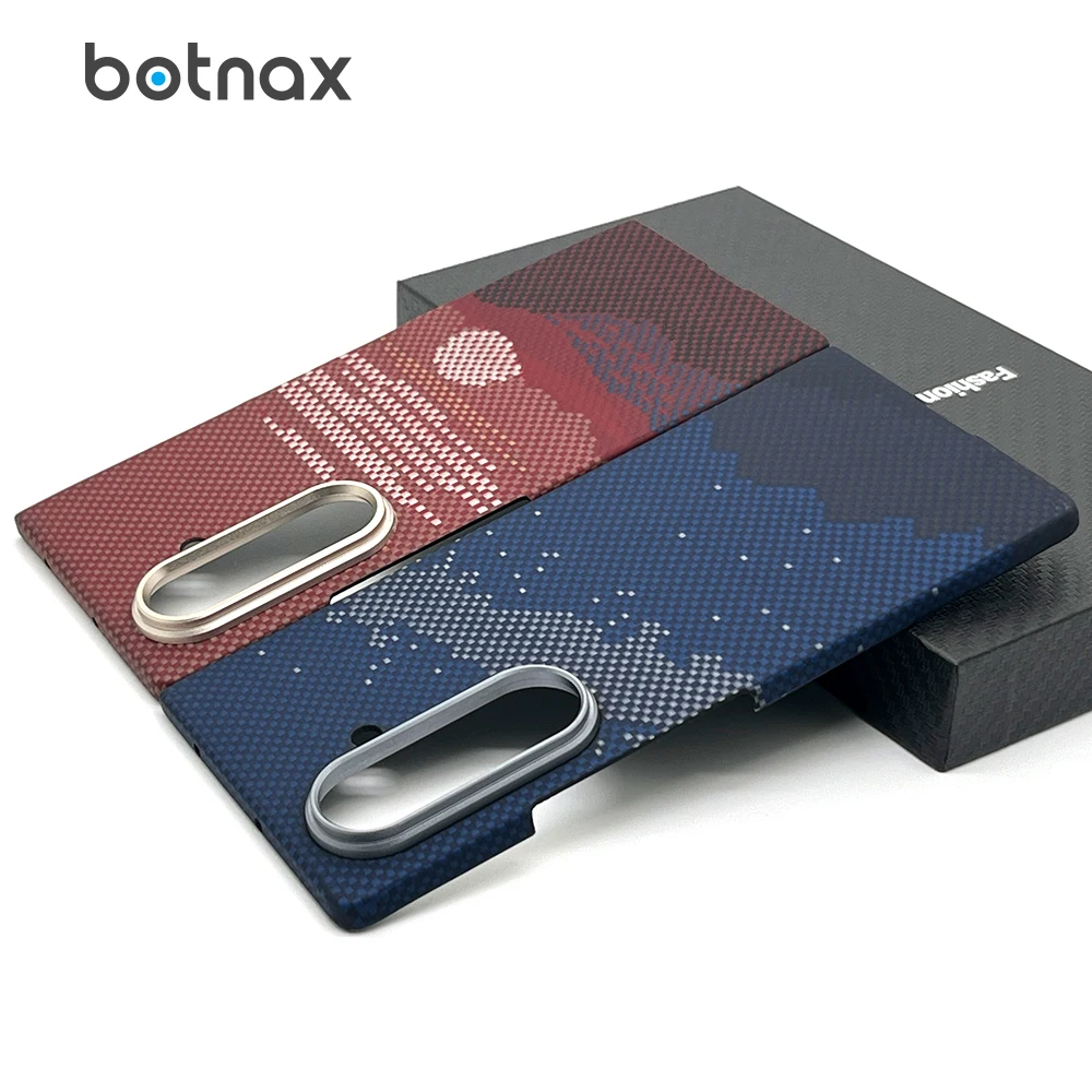Carbon Fiber Case for Samsung Galaxy Z Fold8 Ultra Cover Fold8 U Kevlar Aramid Fiber Skin Compatible with Magsafe Magnetic Coque