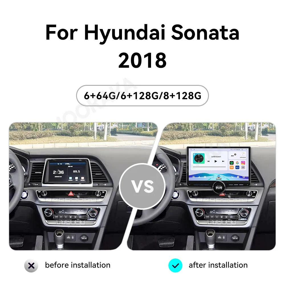 For Hyundai Sonata 2018 Android Car Radio Multimedia Video Player Wireless Carplay Autoradio Stereo GPS Navigation Head Unit