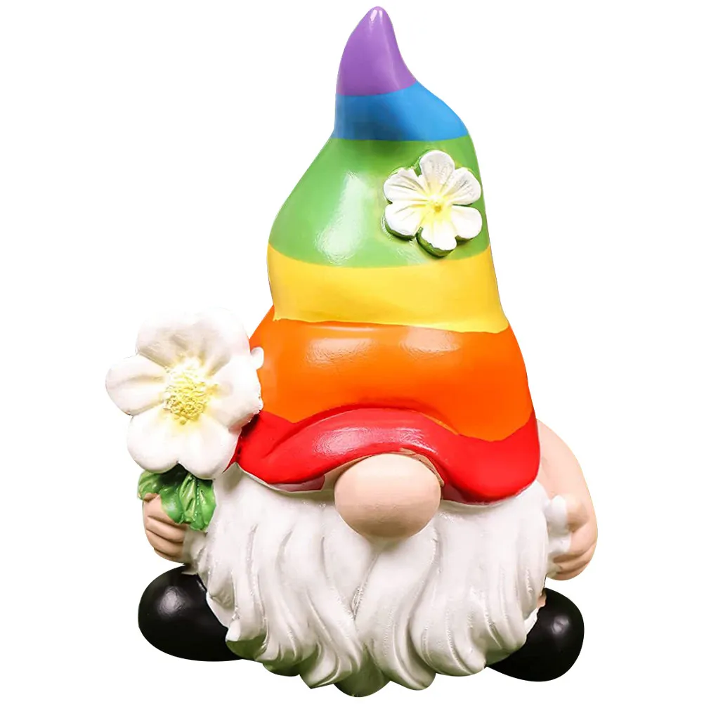 Garden Gnome Resin Statue Bright Color Cute Lawn Decor Outdoor Patio Yard Decoration for Garden Table Pond Window Sill