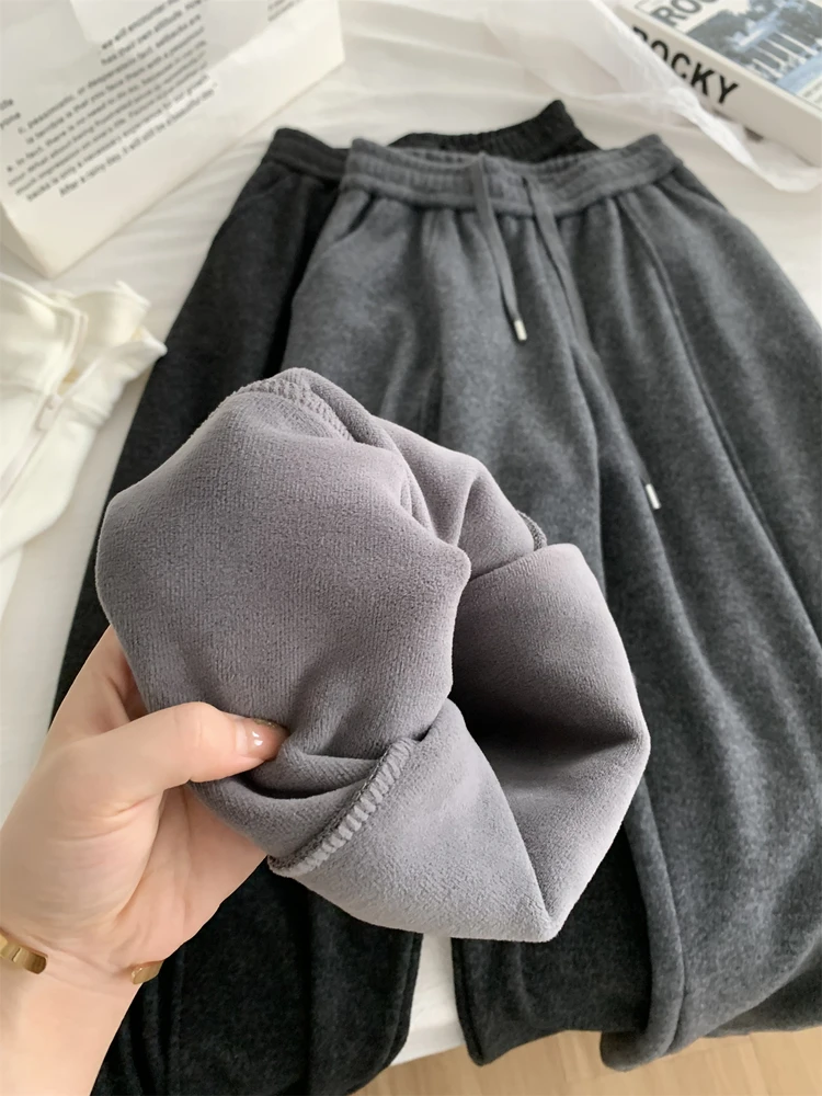 Anspruchsvolle Hose, authentische koreanische Vintage-Hose, hochwertige, winterisierte Kaschmir-Hose, figurschmeichelnde, drapierte Hose