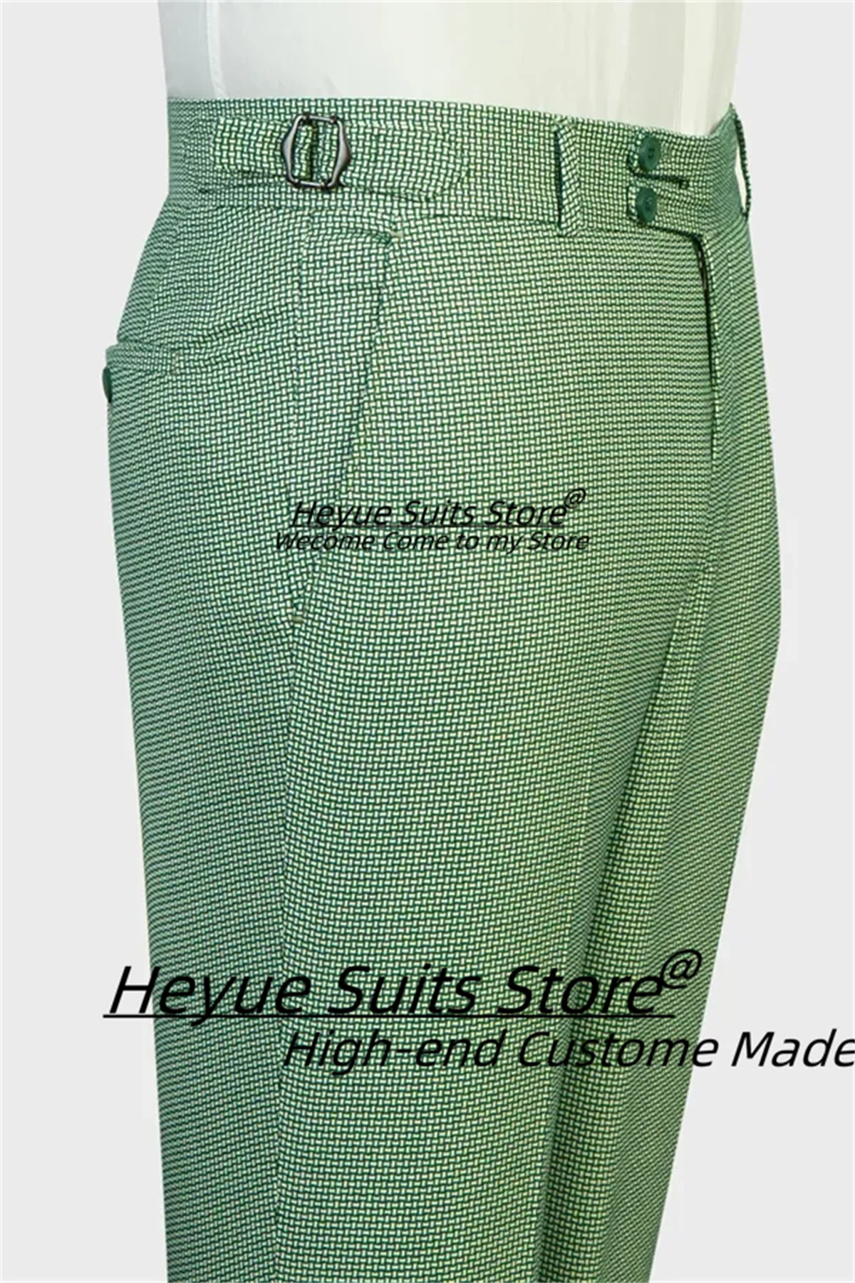 Trajes de hombre de doble botonadura verde a la moda, trajes personalizados ajustados con solapa para novio, esmoquin de boda, conjuntos de 2 piezas, trajes para hombre