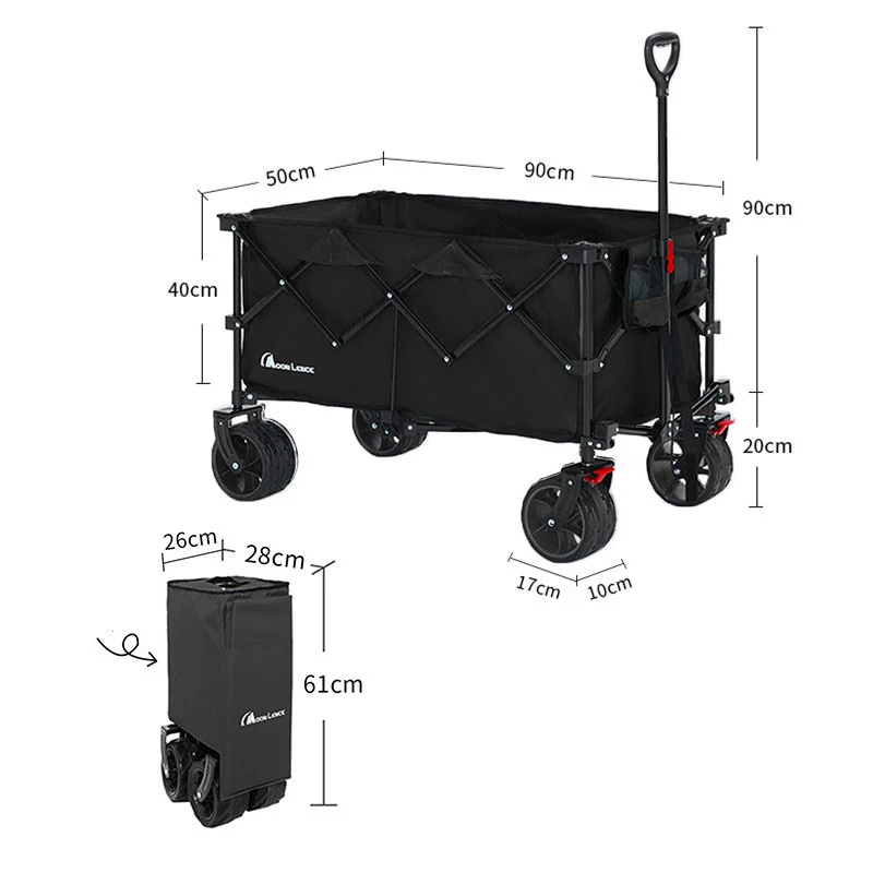 MoonLence Utility Grocery Wagon for Camping Shopping Sports Wagon Cart Heavy Duty Foldable Collapsible Folding Wagon