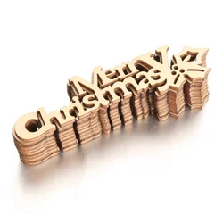 10pcs Wooden Merry Christmas Letter DIY Wooden Slice Christmas Hanging Ornaments Wood Pieces Crafts Xmas Navidad Decoration Gift