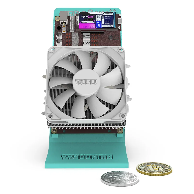 NerdQaxe++4.2~ 4.8TH/s Solo Bitcoin Miner avec puce BM1370 style support bleu