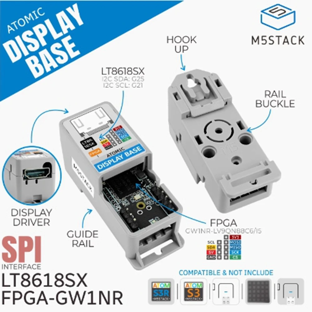 M5Stack Atomic Display Base High definition display driver base FPGA-GW1NR