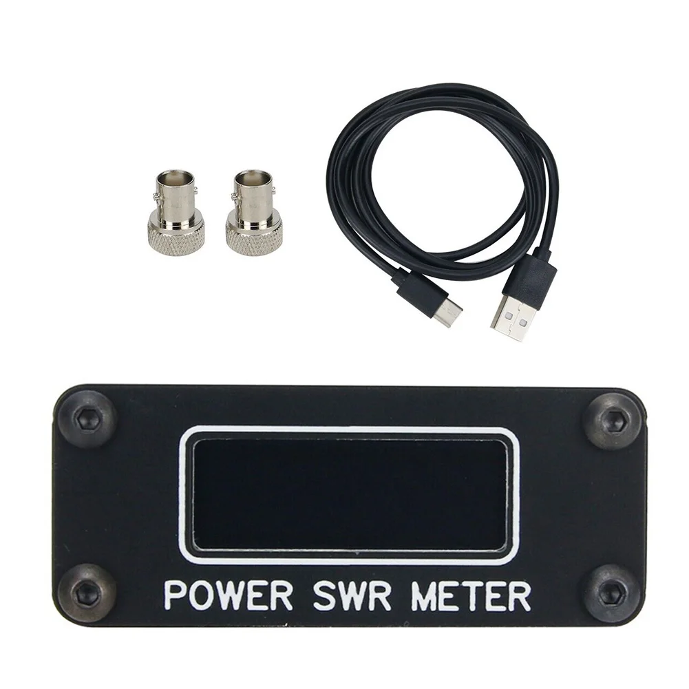 1pc Mini SWR Power Meter 1.6MHz-30MHz HF Shortwave Standing Wave Power Meter Built-in Battery For OLED Power Standing Wave Meter