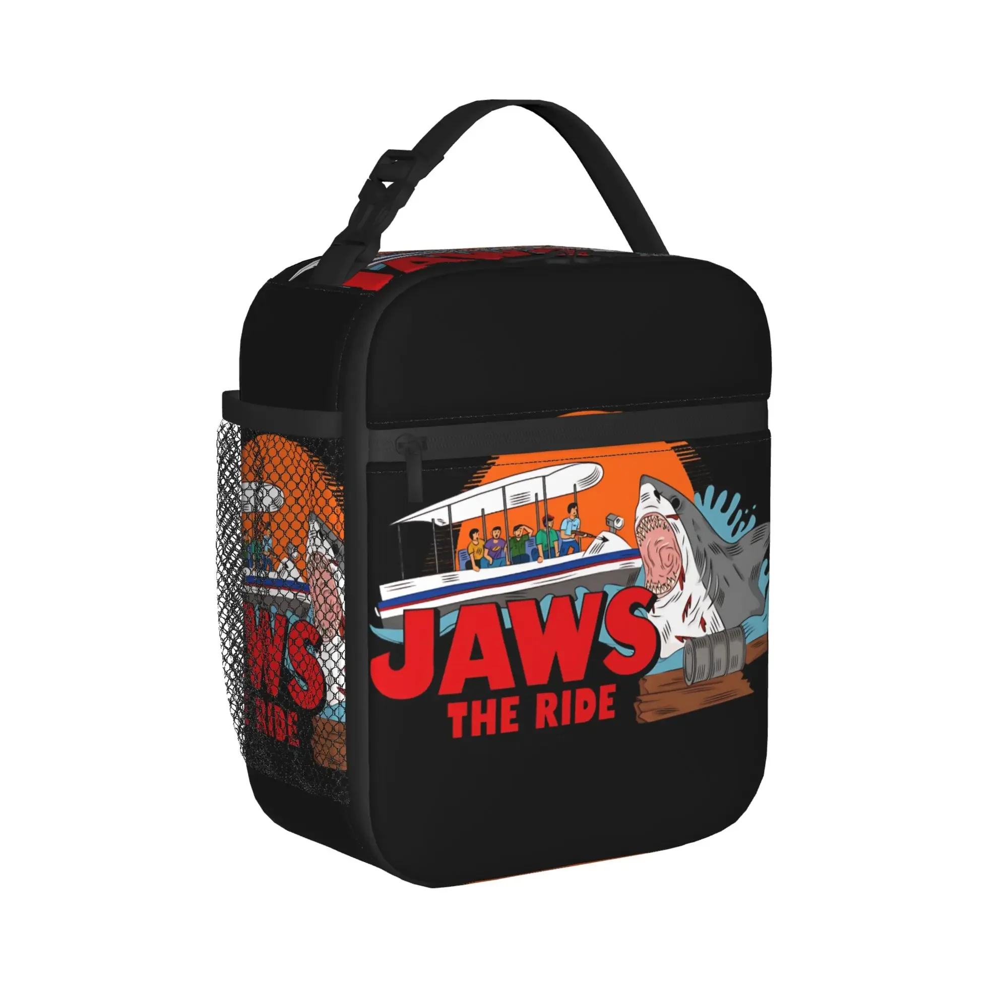 Jaws The Shark Lunch Bag For Girl Boy  Print Travel Lunch Box Casual Portable Insulated Oxford Cooler Bag