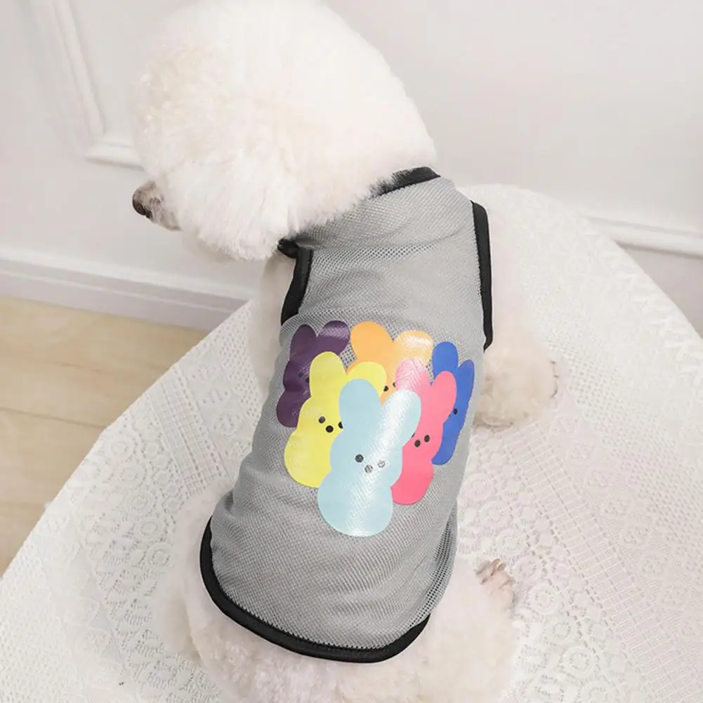 Dog Vest Shirt  Pretty Round Neck Sweat-absorbent  Cat Clothes Summer Small Dog T-shirt Pet Supplies