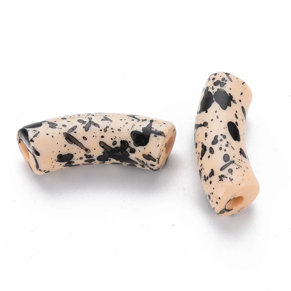 36mm Chunky Acrylic Curved Noodle Slide Beads Colorful Acrylic Tube Beads for Bangle Bracelet DIY Jewelry 148pcs/500g