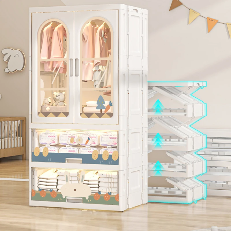 Storage Baby Children Wardrobes Shoe Organizer Plastic Hangers Children Wardrobes Bedroom Placard Enfant Home Furniture MR50CW