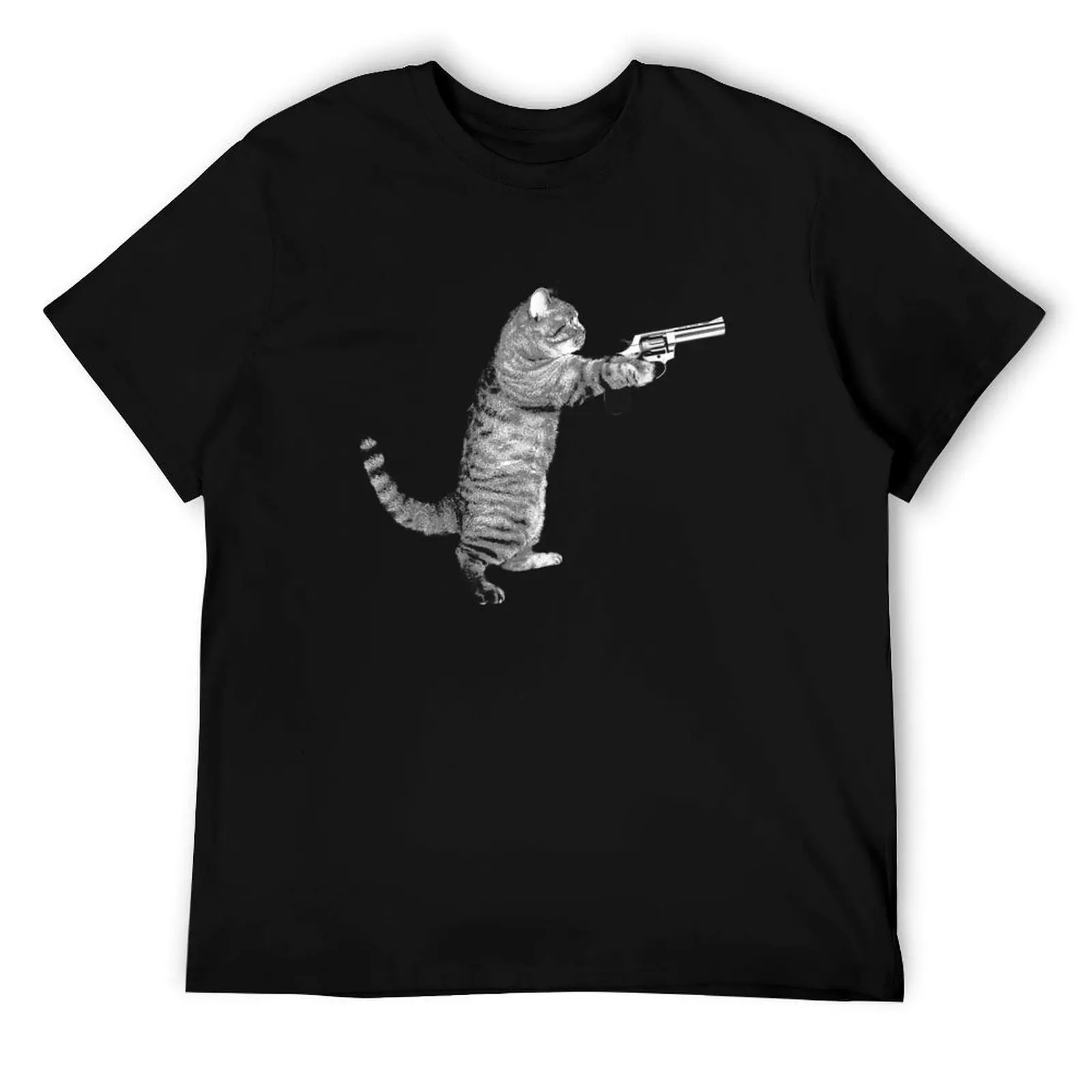 

Gun Kitty Funny Cat T-Shirt t shirts for man graphic vintage t shirts for man graphic funny anime t shirts oversize T-Shirt