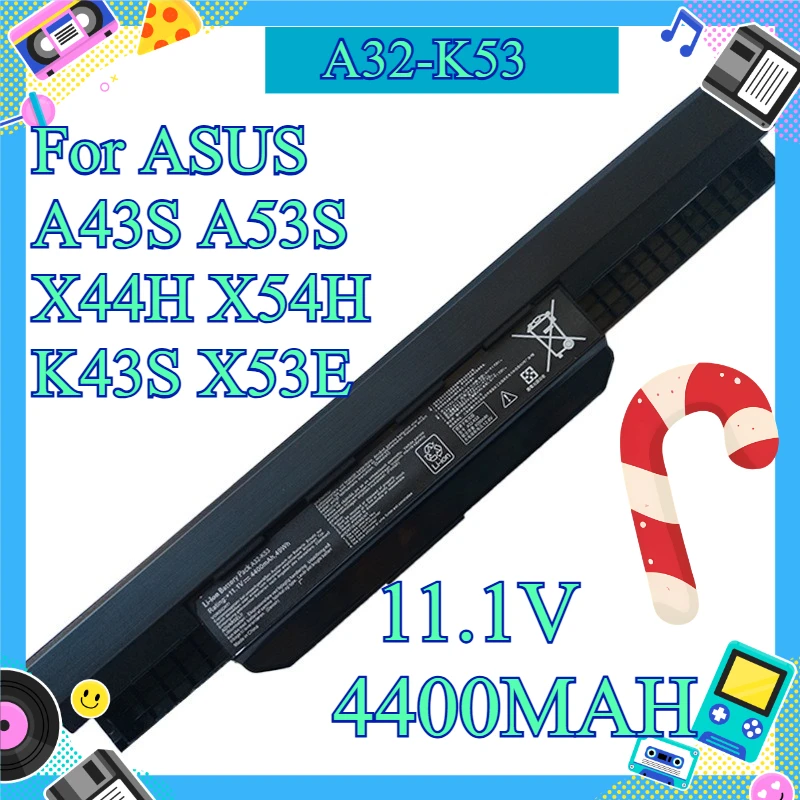 11.1V 4400MAH Replacement Laptop Battery For ASUS A43S A53S X44H X54H K43S X53E X43B, A32‑K53