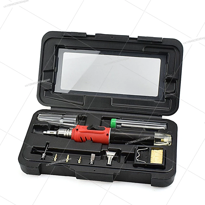 

10 in 1 electronic ignition gas soldering iron, gas soldering iron HS-1115K to send rosin
