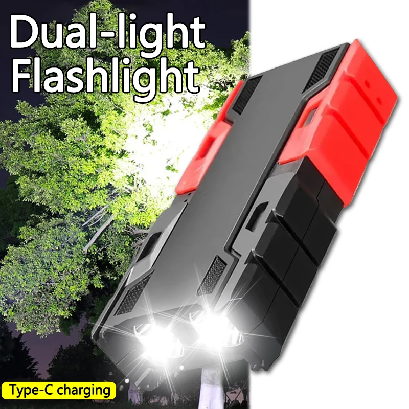 

Портативный светодиодный фонарик, двухъядерный, аварийное освещение, рабочий свет, уличный водонепроницаемый портативный прожектор для кемпинга