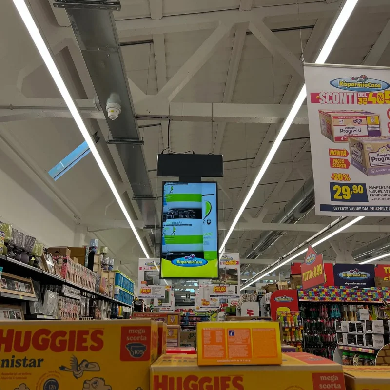 custom.43 Inch Indoor Shop Supermarket LCD Window Display Screen Both Side 700 Nits Double Sided Screen Digital Menu Ceiling Han