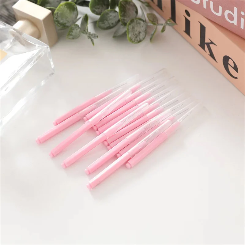 50 Pcs/Box I-type push pull interdental brush 0.6-1.5Mm Cleaning Between Teeth Oral Care Orthodontic I Shape Tooth Floss