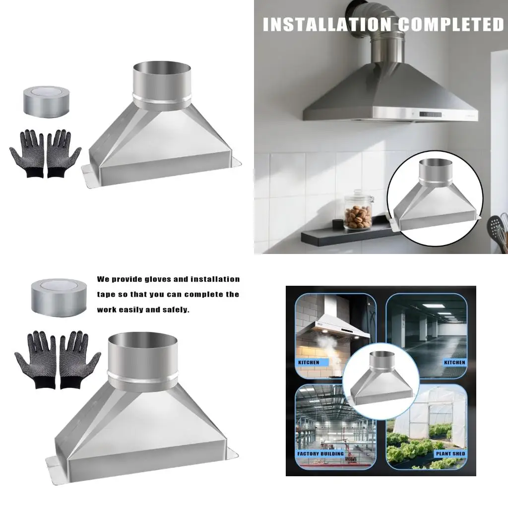 Steel Microwave Vent Duct Includes Mounting Tape & Gloves for Home