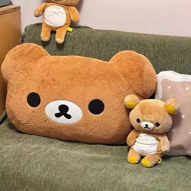 Rilakkuma Bären-Plüschkissen, doppelseitig, großes, weiches Bettseitenkissen, Nickerchenkissen, Schlafsaal-Stoffpuppe, Geschenk für Freundin