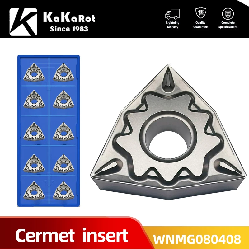 KaKarot WNMG080404WNMG080408 T60 HQ PP TS TSF 37 FG Ceramic Thread Inserts Aluminum Turning Lathe Tools CNC Machine Shop Equipme
