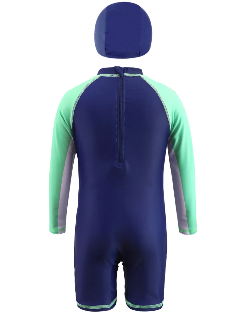 One Piece Boy Kids Swimsuit 2025 New Cartoon Shark Long Sleeve Children Swimwear Summer Zipper Beachwear Bathing Suit Swimming