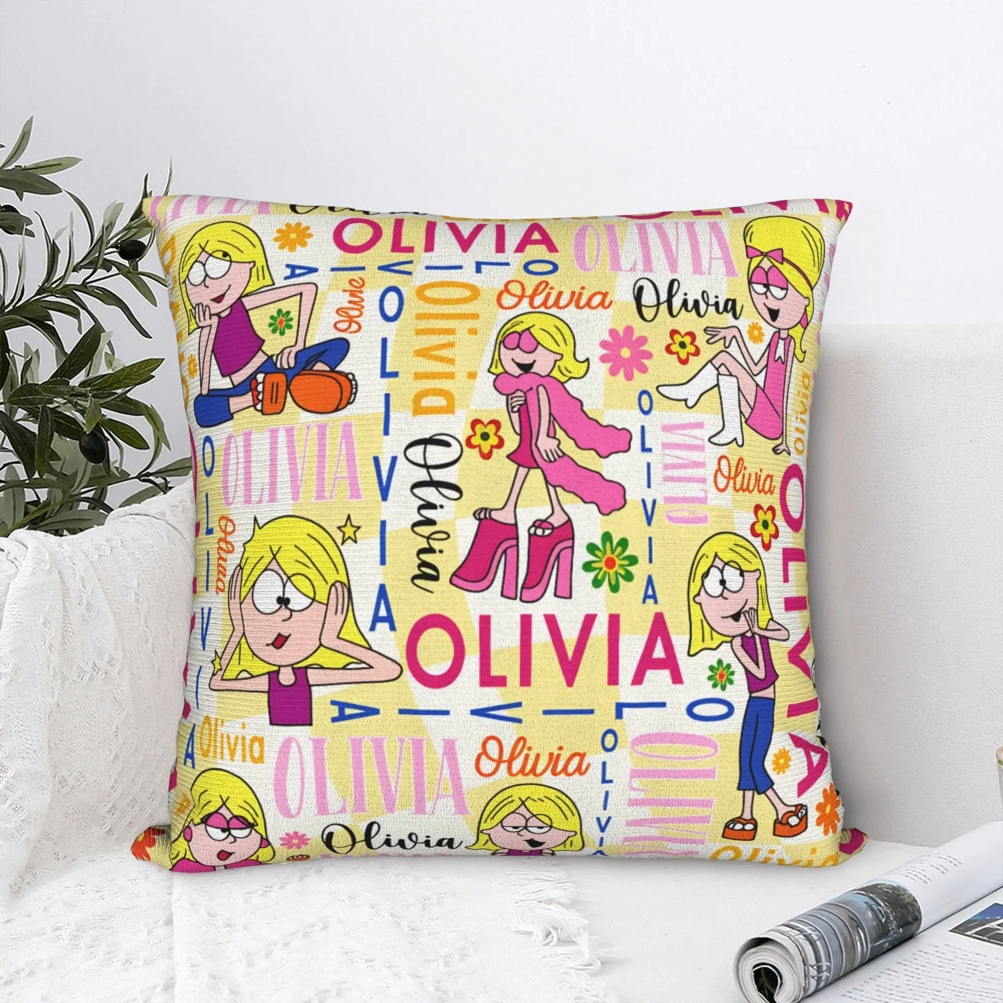 Lizzies Anime McGuires Square Pillow Cases  Cushion Covers Vintage Zipper Decor Pillowcase for Home 45x45cm