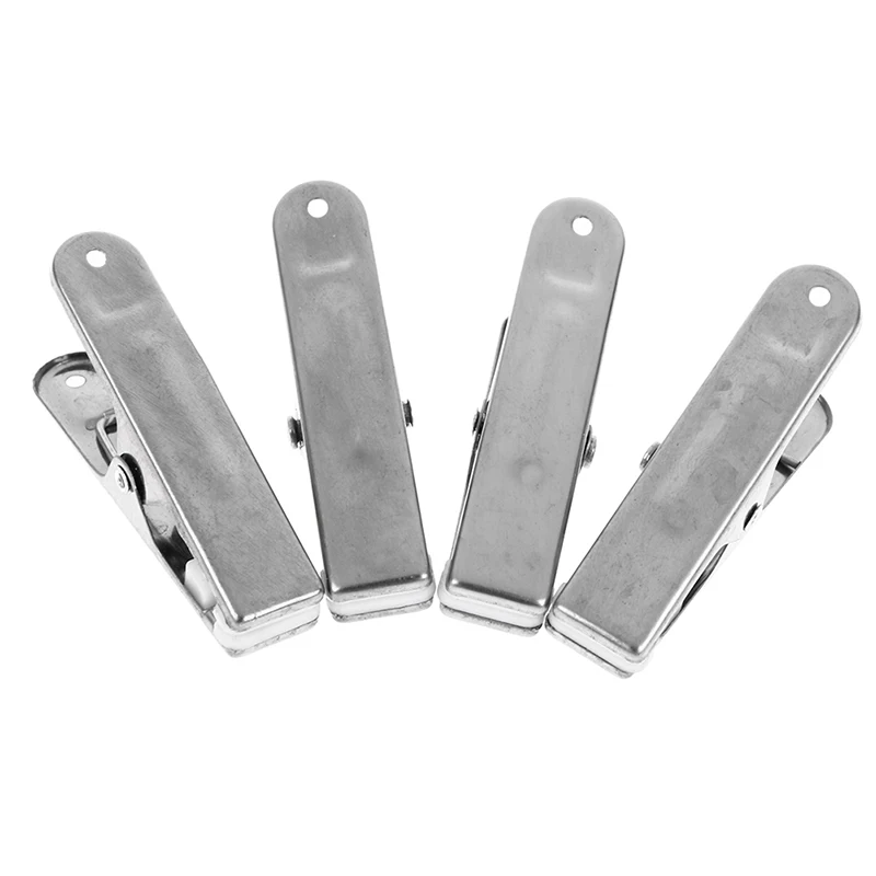 4Pcs/Set Clothes Clips Stainless Steel Clothespin Hanging Pins Clamps Home Pegs Laundry Underwear Pegs