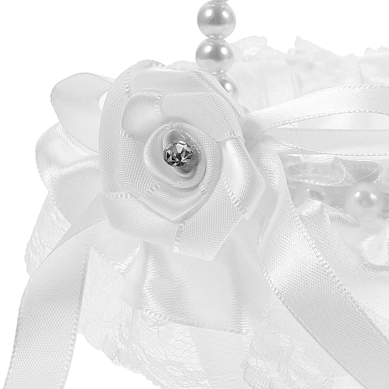 

Flower Basket Wedding Basket Elegant Lace Pearl Design Handheld Portable Wedding Party Supplies Flower Baskets