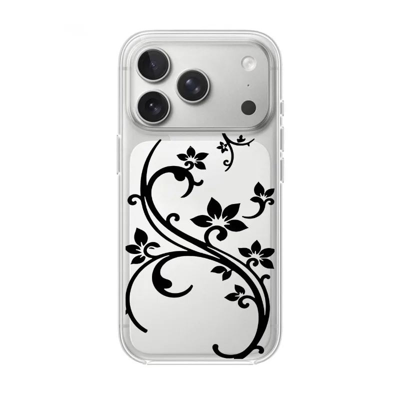 Funda transparente con estampado floral artístico para iPhone 17, 16, 15, 11, 12, 14, 13 Pro, Max, Mini, XS, X, XR, 7 Plus, 17E, resistente a golpes 6