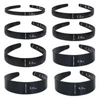 Diadema ancha negra Simple para niña y mujer, diadema de plástico dentada antideslizante, aro para la cabeza, accesorios para el cabello DIY