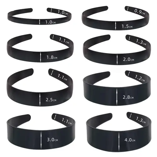 Imagen 1 del producto Diadema ancha negra Simple para niña y mujer, diadema de plástico dentada antideslizante, aro para la cabeza, accesorios para el cabello DIY