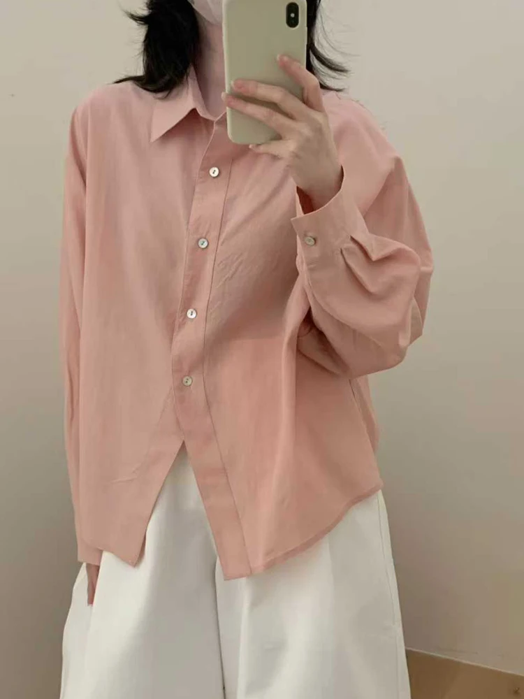 

Lacele Long Sve Women's irt Loose Fit Comfortable Breathable Slimming Spring 2026 Early Faion Casual Sle