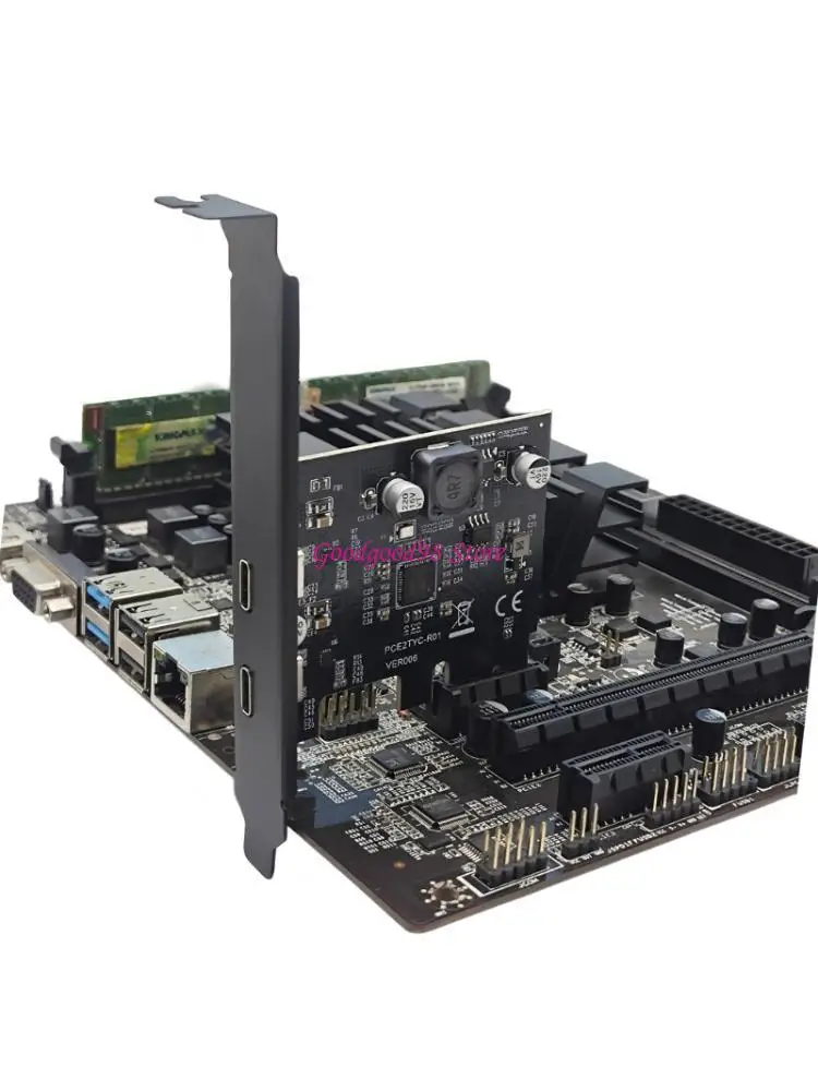 placa-expansao-usb32-pcie-com-porta-dupla-type-c-para-transferencia-dados-velocidade-ate-5-gbps