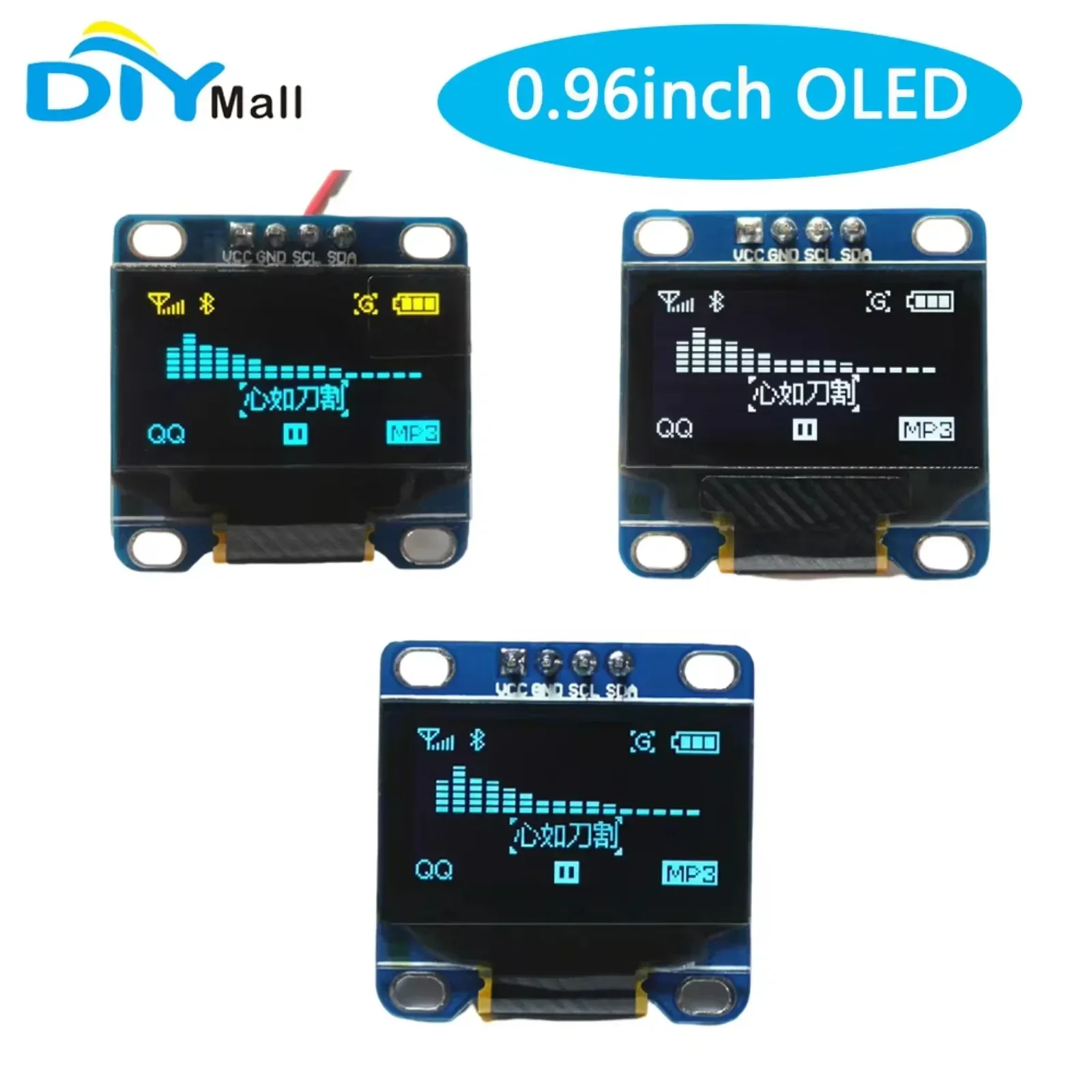 10Pcs/Lot 128X64 I2C IIC 0.96 inch OLED Module Serial 1 Display Screen for Arduino 51 MSP420 STIM32 SCR DIY0141