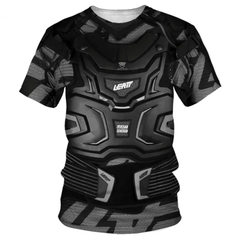 Summer Fashion Men\'s Bulletproof Vest 3D Print T Shirt Casual Short Sleeve Round Neck Tops Cosplay Personality Oversized Tees
