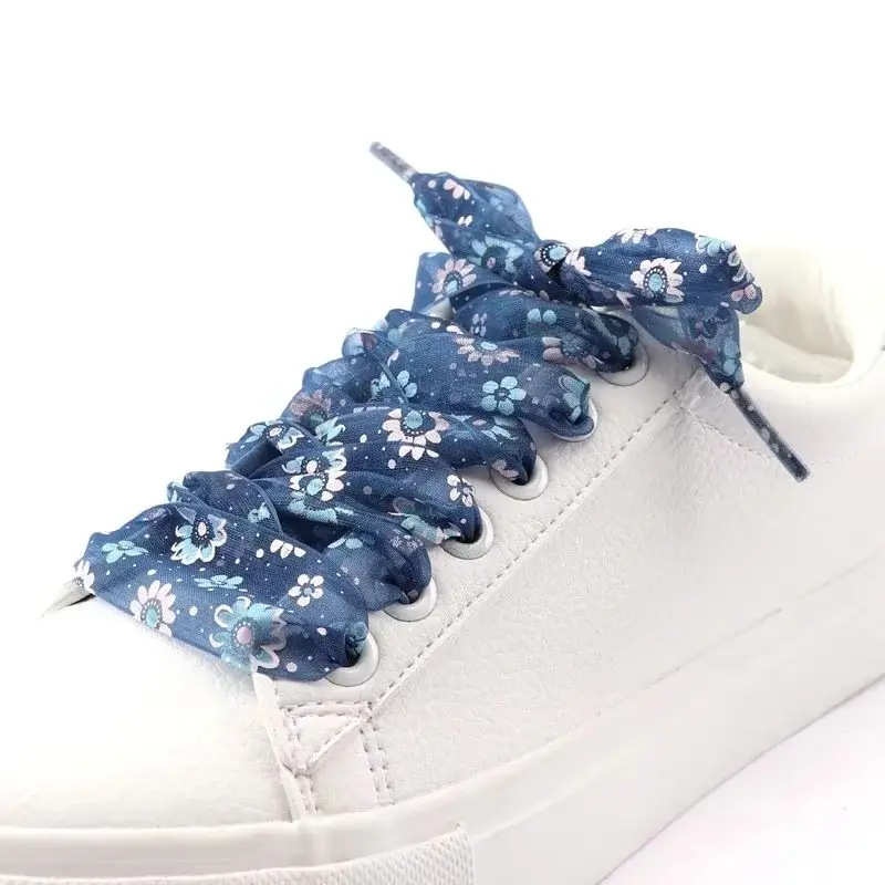 Плоские шнурки с принтом, шнурки из снежной пряжи, ширина 2,5 см, ультратонкие прозрачные спортивные шнурки, женские шнурки 80/100/120 см