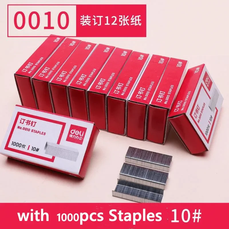 Staples Set Stainless Steel, Staple Nails para Stapler Binder, Papelaria escolar, Acessórios de escritório, 10 #, 12 #, 24, 6, 1000Pcs