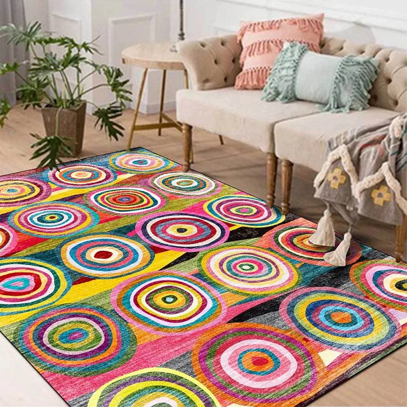 

Bohemian Circle Design Carpet for Living Room Decor Sofa Table Large Area Rugs Kitchen Hallway Balcony Floor Mat Bedroom Doormat