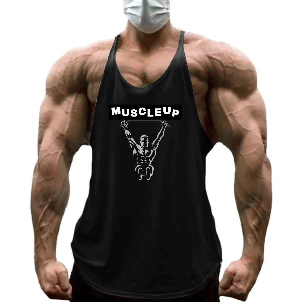 Cotton Mens Gym Running Vests Tank Top Sleeveless Fitness Workout Shirts Bodybuilding Muscle Tee Breathable Summer Sports Active