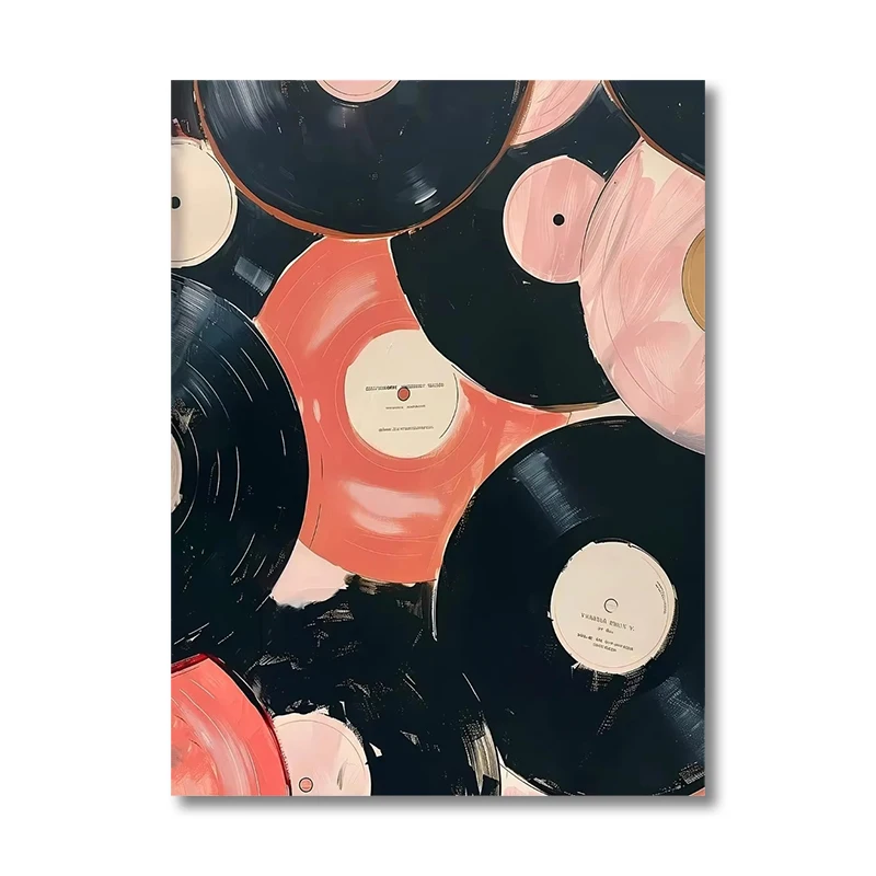 موضة ريترو موسيقى الجاز المشارك مجردة مسجل لاعب الموسيقى رمز قماش الطباعة غرفة نوم المنزل غرفة المعيشة مكتب ديكور #5