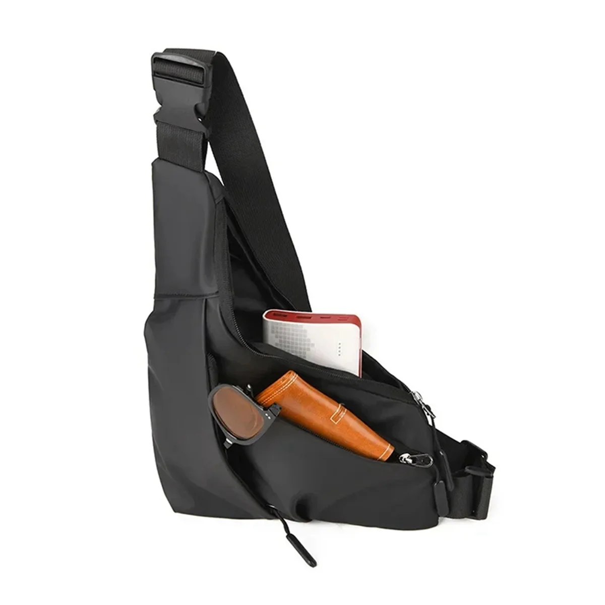 

A50P-Leisure Leather Film Triangle Bag Crossbody Anti Theft Close Fitting Chest Bag Sports Riding Sling Bag