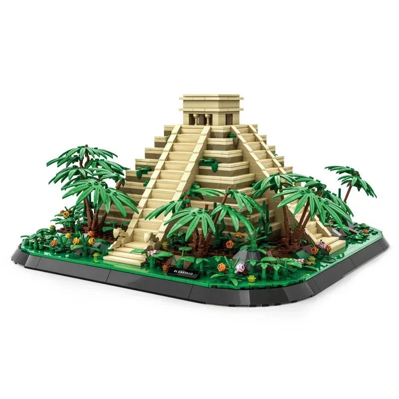 Woma Brand Building Block Toys for  Mexico Mayan Historical Ancient Architecture Kukulcan Construction Model Brick Toys