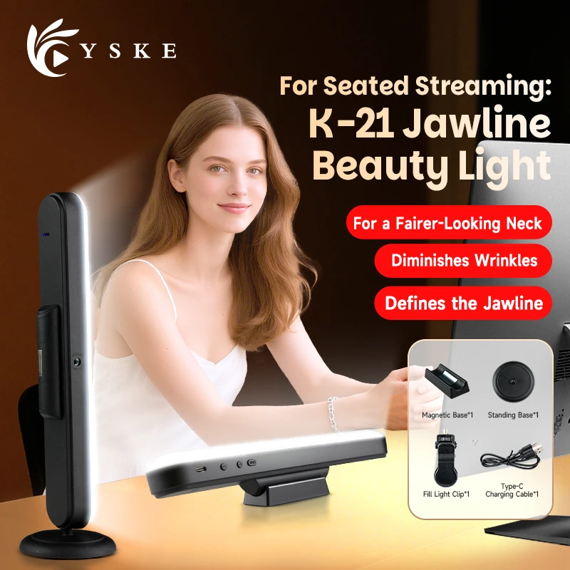 

Live-Streaming Fill Light, Magnetic Suspension LED for Face Beauty, High CRI, USB Dimmable for YouTube/TikTok