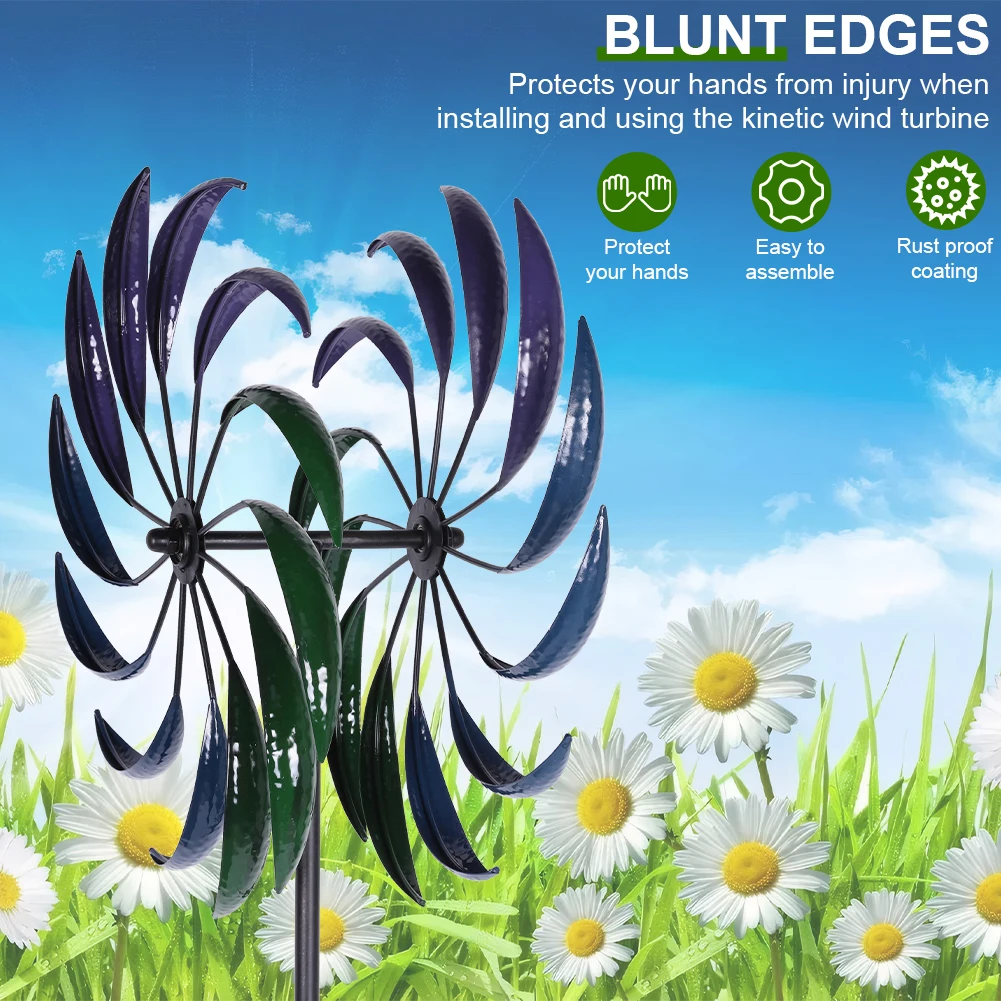 

Rainbow Color Windmill Wear Resist Outdoor Wind Catcher Windmill Ornament for Yard Decoration Accessories Tool