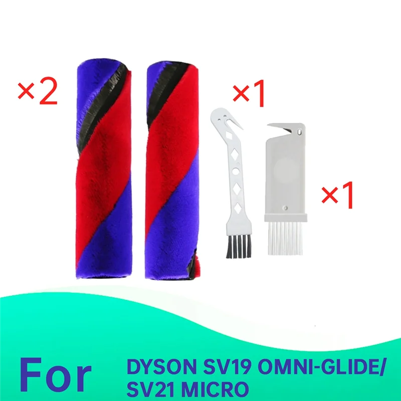 다이슨 SV21 마이크로/SV19 OMNI-GLIDE 진공 청소기 더블 롤러 브러시 소프트 벨벳 롤러 브러시 용 AT28-2PCS 롤러 브러시