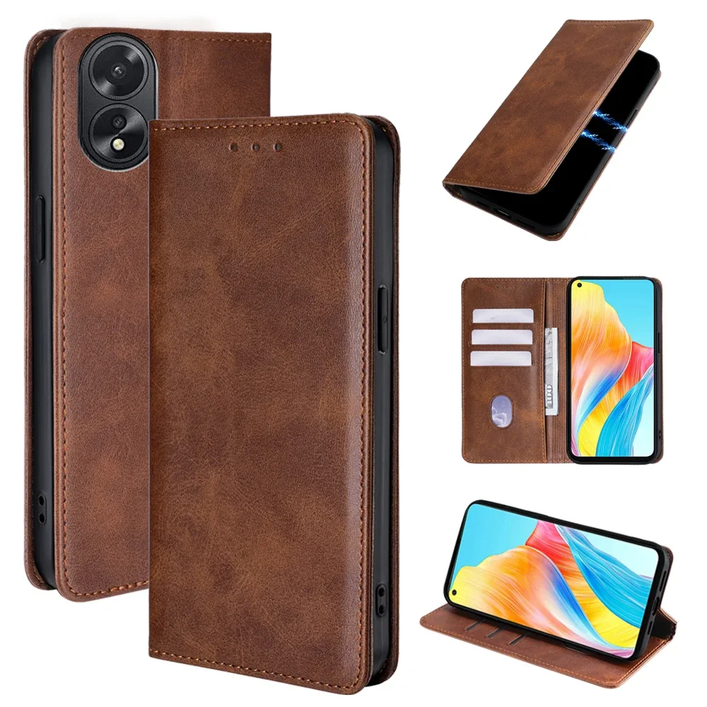 

Gefenis Magnetic Leather Phone Case For OPPO A1 A98 A17 A17K A36 A96 A76 A38 A18 A52 A72 A92 A54 A55 A53S A56 Flip Case With Cov