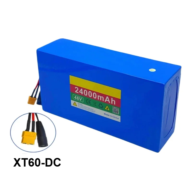 For Electric Bicycle Electric Motorcycle New Rechargeable Li-Ion Battery Pack Built-in BMS 48V 24Ah 18650 13S8P + Charger