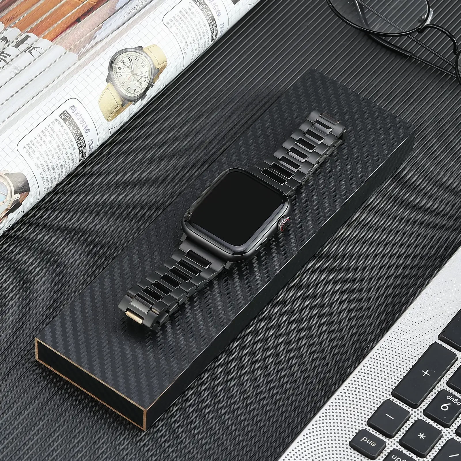 Luxury Titanium Bracelet For Apple Watch Ultra 2 49mm Series 9 41 45mm For iWatch 6 5 4 se 38mm 40 42mm 44mm Metal Business Band