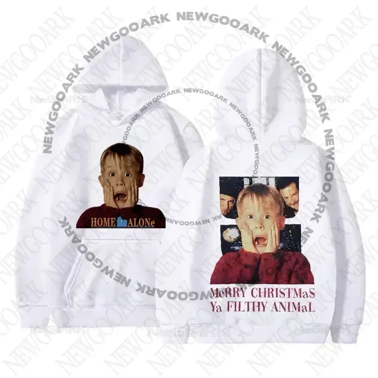 Movie Home Alone Christmas Ya Filthy Animal Double Sided Print Hoodie Macauly Culkin Hoodies Men Vintage Oversized Sweatshirts