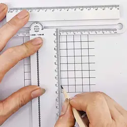 Studente insegnante Designer matematica disegno righello pieghevole misura angolare strumento di disegno disegno geometrico righello geometria modello righello