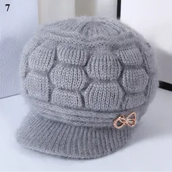 Nowych kobiet ciepła czapka typu Beanie zimowy kapelusz dyni czapka z daszkiem krótki rondo babcia dzianiny wiatroszczelna czapka Stretch Headwrap utrzymać ciepło